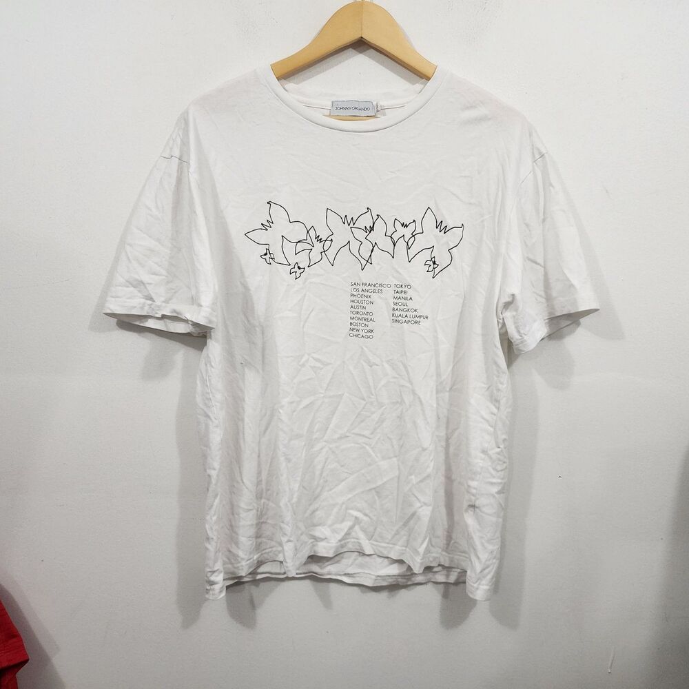 Johnny Orlando The Ride World Tour Concert Merchandise T-Shirt White Knit Size L